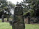 "Grandfather figures", made of basalt, on Cheju Island.