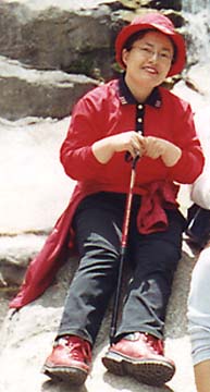 Mrs. Kim on a hiking expedition